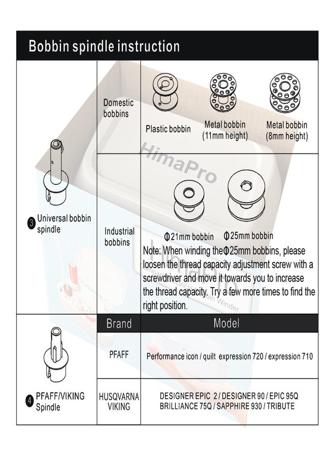 HimaPro Compact Electrical Bobbin Winder - Portable Automatic Bobbin Winder with USB-C Port and Cables - Compatible with All Major Bobbin Types Including Style A, M, L, Husqvarna, Class 15, 15J, 66 - Image 5